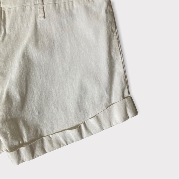 Vintage Y2K High Waisted Stretch High Waisted Cuffed Hem Shorts White Size XL - Picture 3 of 8